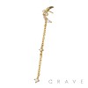 316L SURGICAL STEEL THREADLESS PUSH IN MOON STAR BEZEL CHAIN CZ TOP PART